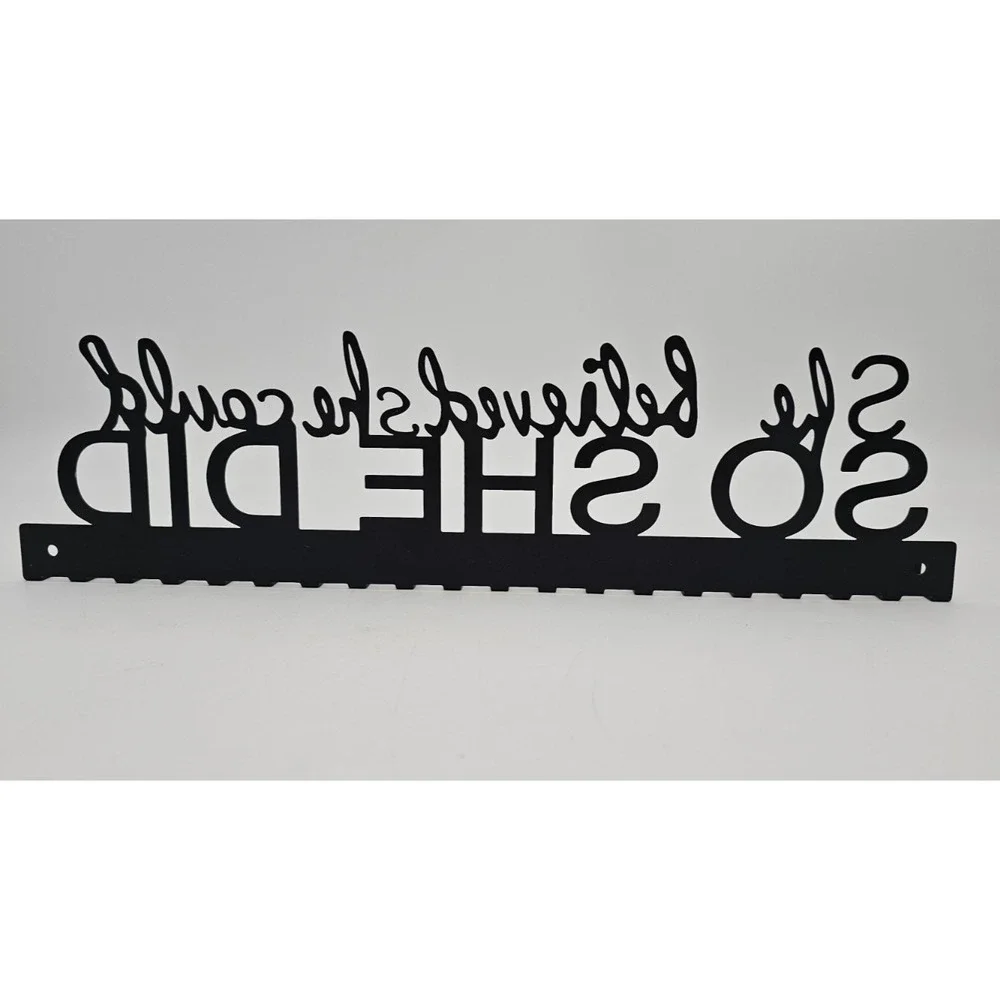 She Believed She Could So She Did Medal Award Display Rack Holder Hanger 20 Hook